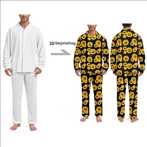 3D Digit Print Two Pieces Pajamas Sets for Men Sleepwear